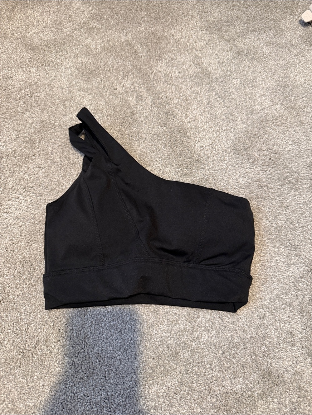 One-Shoulder Black Sports Bra